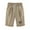 Khaki2, variant on Besolor Summer Cotton Linen Shorts for Women Printed Elastic Waist Drawstring Knee Length Bermuda Shorts with Pockets