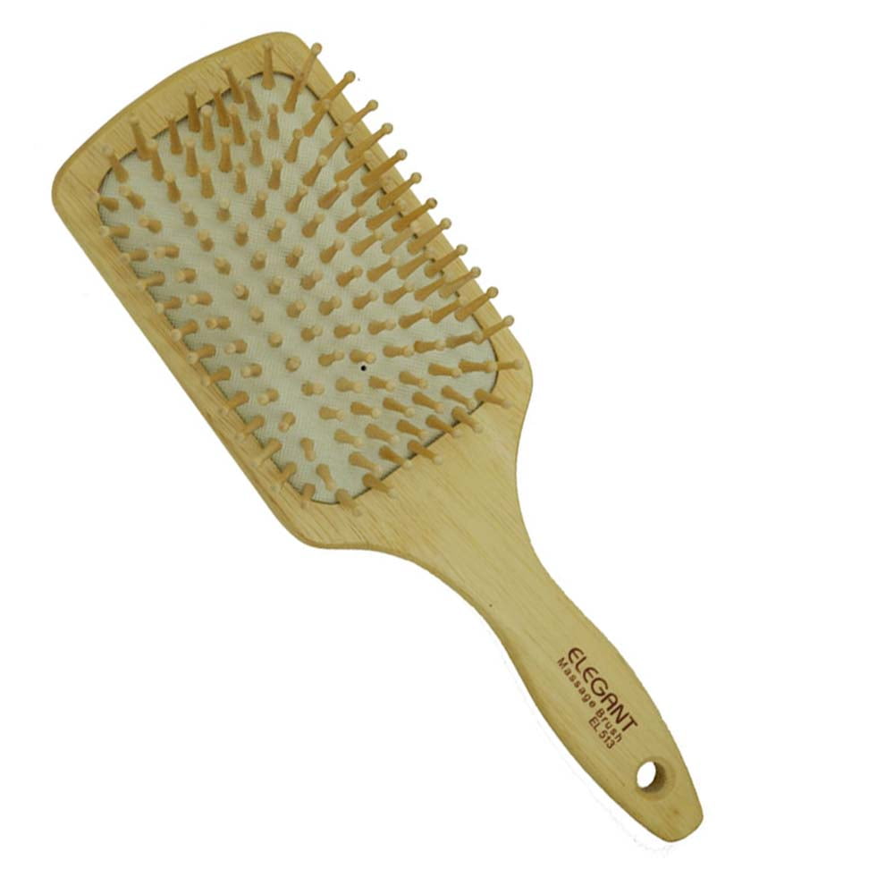 Elegant Wooden Bristle Cushion Paddle Hair Brush
