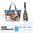thumbnail image 4 of Xecao Playful Cat for versatile beach bag for women includes zipper pockets and waterproof material, ideal for vacations and adventures., 4 of 7