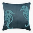 thumbnail image 5 of Blue Shams, Beaded Sea Horse Beach Ocean Theme Pillow Shams, 24x24 inch (60x60 cm) Pillow Sham, Square Silk Pillow Shams, Mediterranean Pillow Shams, Sea Creatures - Sea Horse, 5 of 10