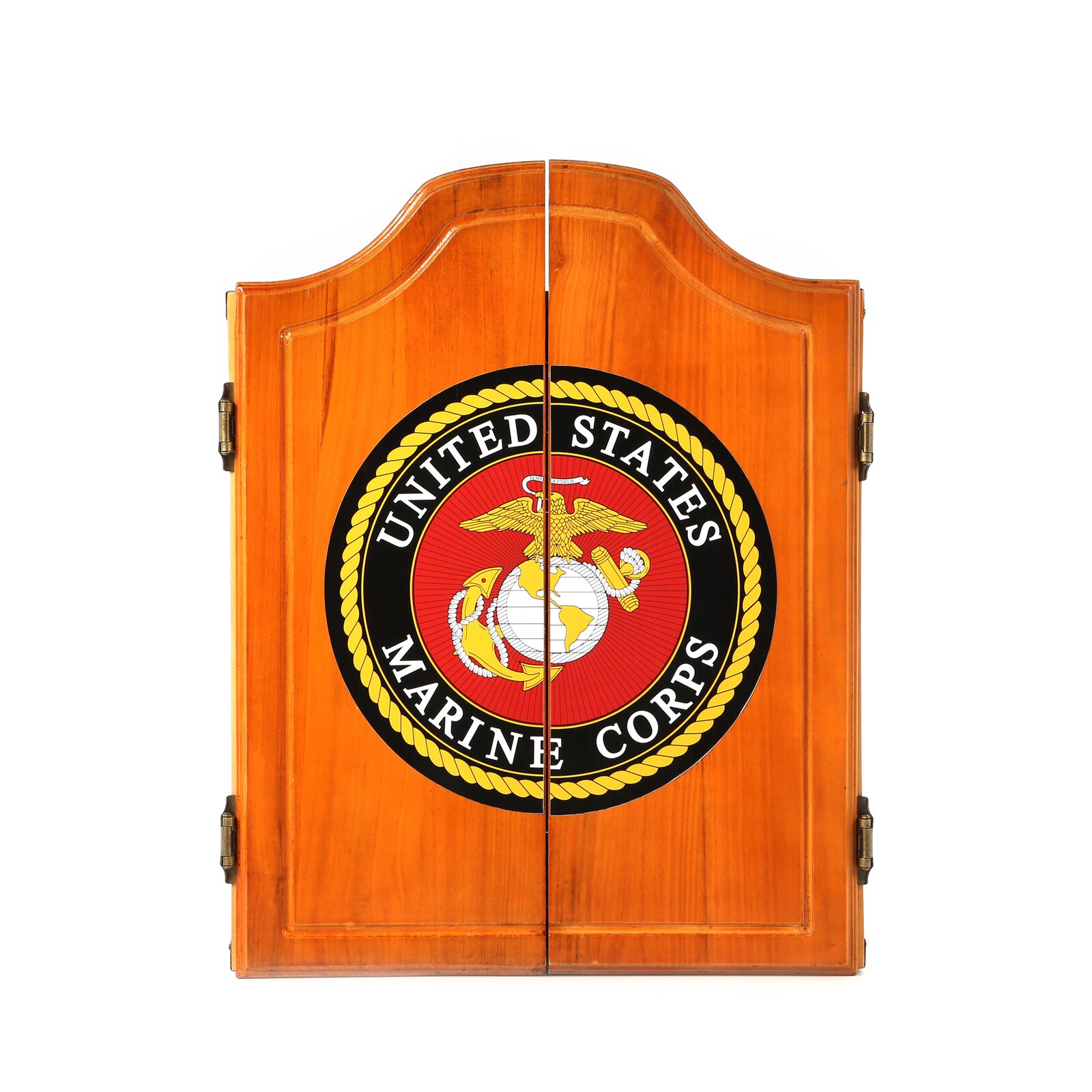 United States Marine Corps Wood Dart Cabinet Set, Material: Wood, Overall:  24.75'''' H x 20.5'''' W x 3.5'''' D