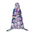 thumbnail image 7 of Honeii Skull mushroom rainbow space Print Poncho Cape, Cloak Coat, Snuggly Hooded Wearable Blanket, Hooded Cape For Teenagers,Halloween Costumes-Medium, 7 of 7