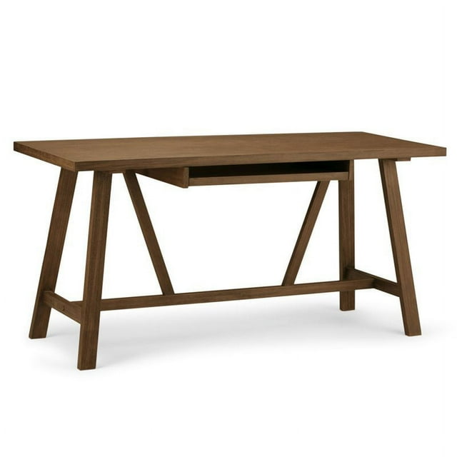 Allora Bureau d'Ordinateur Contemporain en Brun Naturel Rustique Vieilli