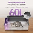 thumbnail image 3 of Caja de arena para gatos Pematar XXL de acero inoxidable, 28 cm de largo x 50 cm de ancho x 35 cm de alto, 3 of 6