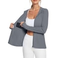 thumbnail image 2 of GILIGEGE Women's UPF 50+ Sun Protection Hoodie Jacket,Lightweight Athletic Sun Shirt with Pocket,Full Zip Long Sleeve Shirts,Sun Cover Up Shirt,Cooling for Hiking Running Outdoor Dark Gray, 2 of 9