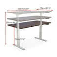 thumbnail image 3 of Hi5 Electric Height Adjustable Standing Desks with Rectangular Tabletop (63"x 27.50") for Home Office Workstation-(Oak Color top/ White frame), 3 of 8