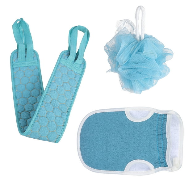 EeaseMX Juego de 3 guantes de ducha para el hogar, toalla de baño, exfoliante y antibarro.