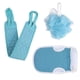 thumbnail image 1 of EeaseMX Juego de 3 guantes de ducha para el hogar, toalla de baño, exfoliante y antibarro., 1 of 8