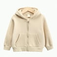 thumbnail image 5 of Godom Boys Sweatshirts Kids Child Toddler Boy Girl Solid Long Sleeve Patchwork Hooded Thickened Warm Sweatshirt Pullover Blouse Tops, 5 of 7