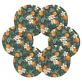 thumbnail image 7 of Yayeee 6 PCS Drink Coasters with Holder Set Woven Absorbent Round Tabletop Hot Pad, Orange Fruit, 7 of 7