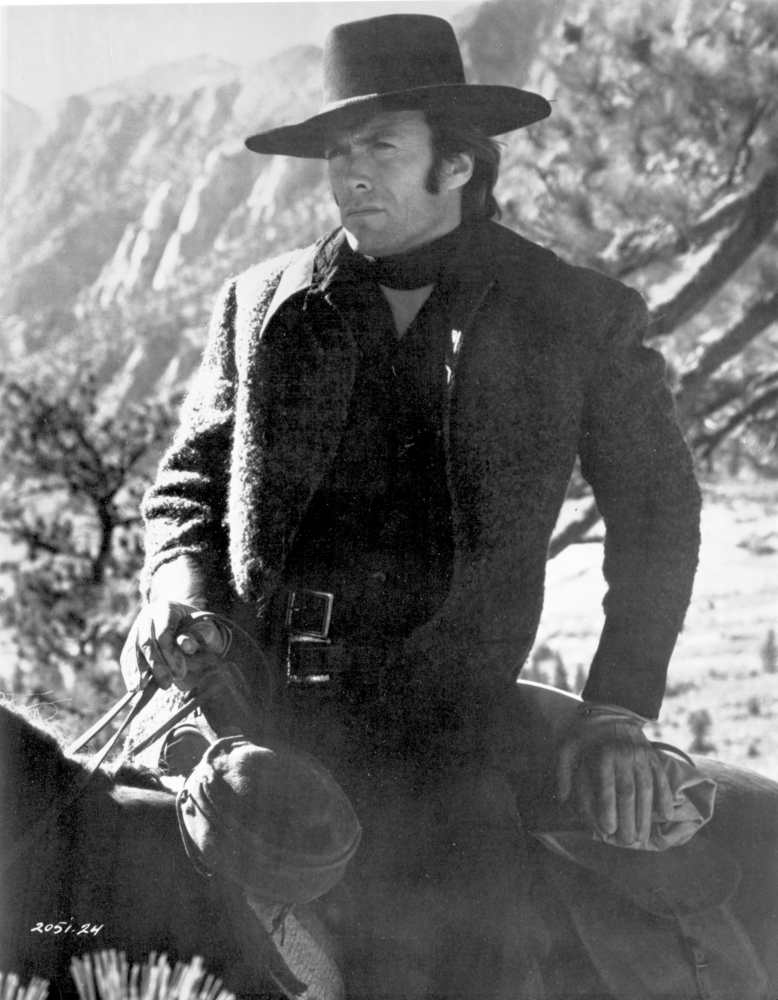 Clint Eastwood Posed in Black Sweater 