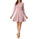 thumbnail image 1 of INSPIRE CHIC Vestido de mujer Cuadros de pata de gallo Cuello redondo Cierre frontal elegante Vestido A-Line XL Rosa, 1 of 6