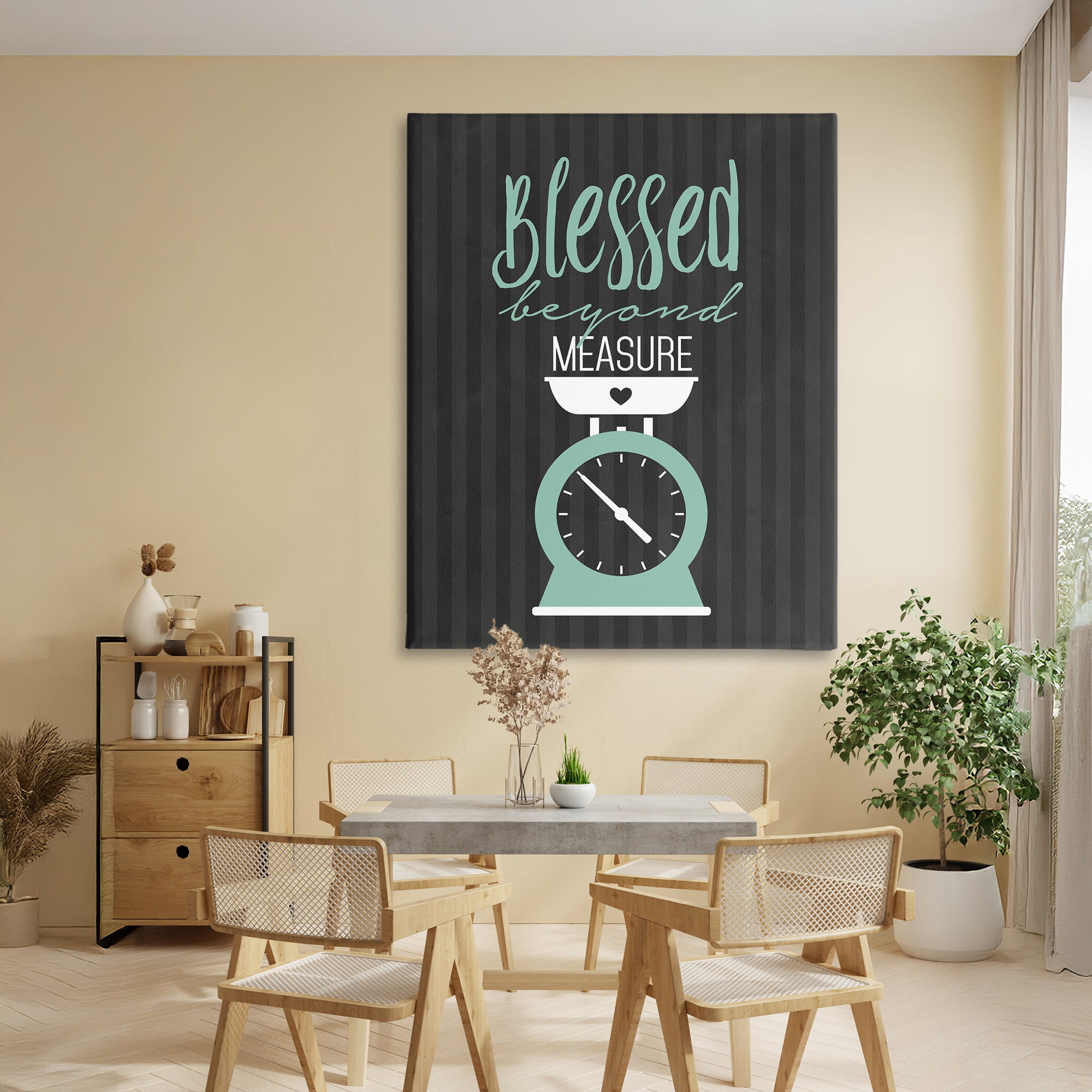 Blessed Beyond Measure Scale Canvas Wall Art, design by Lettered and Lined