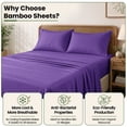 thumbnail image 4 of Lux Decor Rayon from Bamboo Blend Sheets Queen Size - 4 Piece Deep Pocket Bed Sheets Set, Purple, 4 of 9
