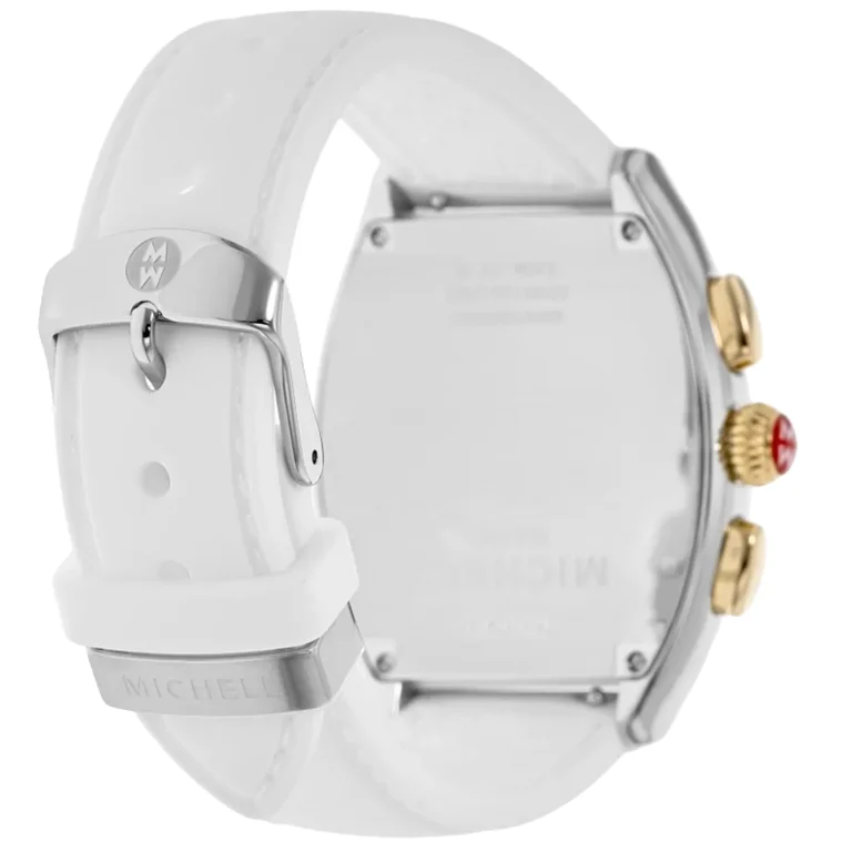 Michele Releve MWW19A000037 Gold Dial White Silicone Straps 