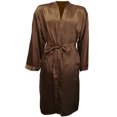 thumbnail image 1 of Simplicity Long Satin Kimono Robes for Men Women Sleepwear Brown, 1 of 3