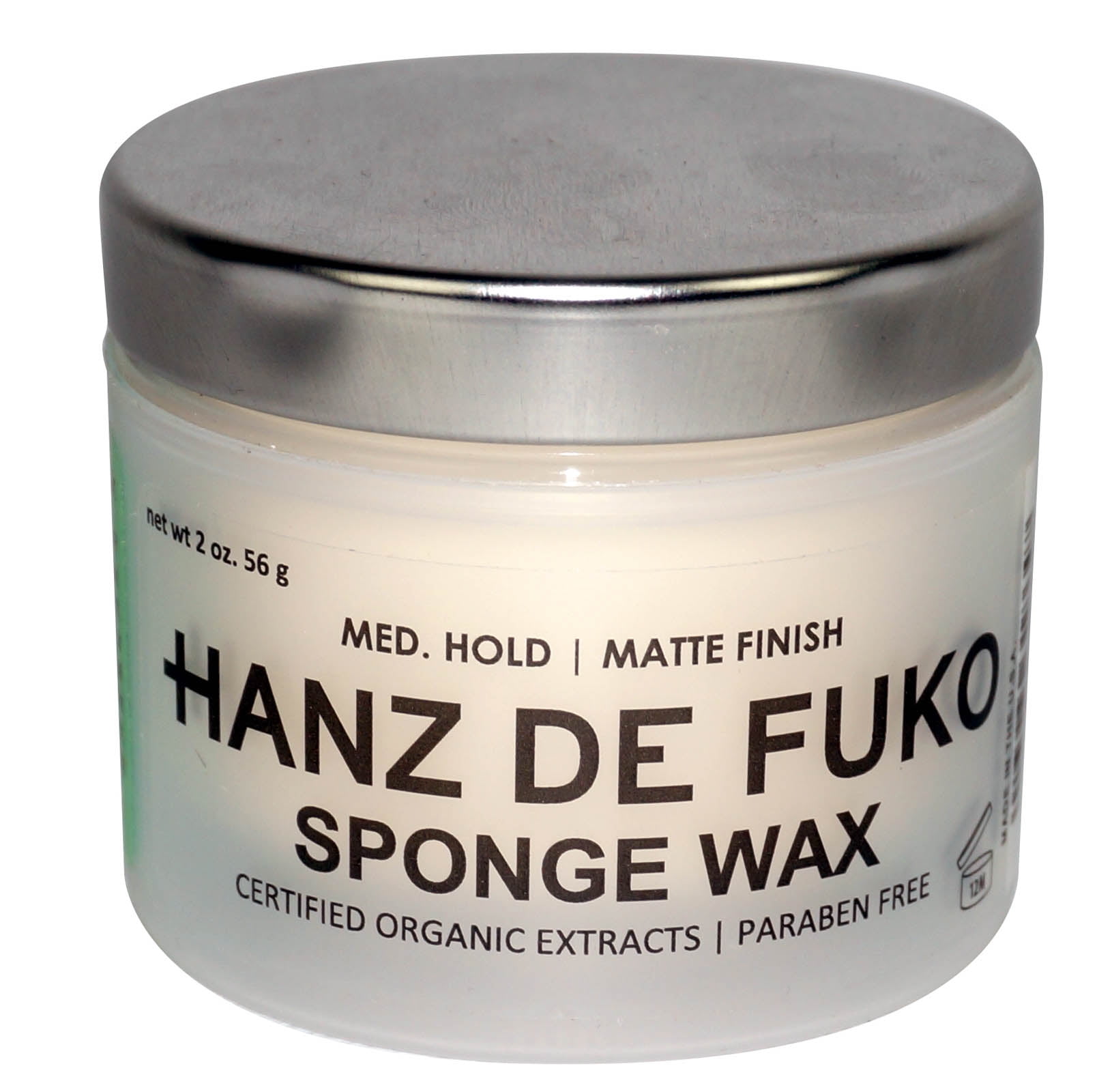 HANZ DE FUKO Sponge Wax Mens Hair Grooming 2oz Medium Hold Matte Finish