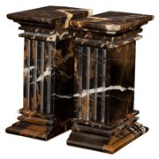 Renaissance Bookends - Black and Gold Marble