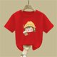 thumbnail image 4 of Blusas y camisas de manga corta con cuello redondo para niños Camiseta de verano de manga corta estampada para niñas Jersey elegante de cuello redondo para niñas Top de algodón para niños, 4 of 6