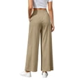 thumbnail image 4 of Liuinsasek Cotton-Linen Pants for Women Solid-Color Loose Casual High Waist Slimming Elastic Waistband Lightweight Trousers, 4 of 4