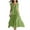 Green, variant on Women's 2025 Summer Cotton Linen Midi Dress V Neck Smocked Flowy A Line Beach Dresses Green L