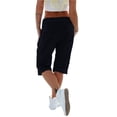 thumbnail image 2 of Casual Women Low Waist Solid Color Jogger Capri Pants with Pocket, 2 of 4
