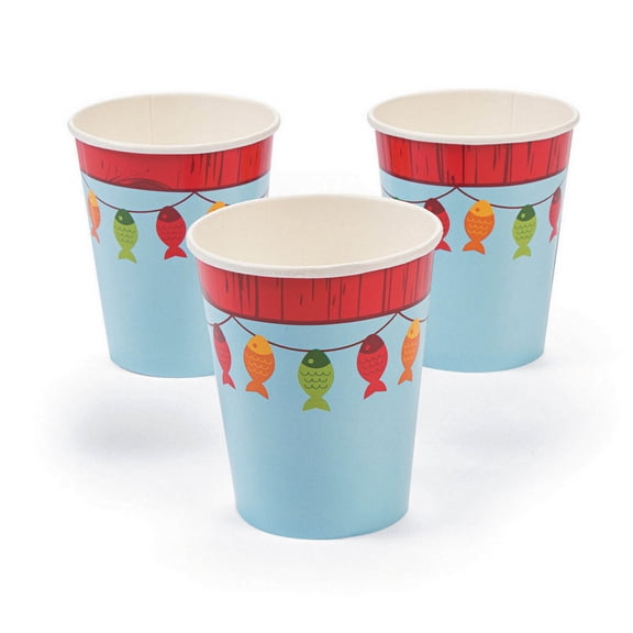 Little Fisherman 9Oz Cups - Party Supplies - 8 Pieces
