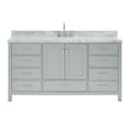 thumbnail image 2 of Ariel Cambridge 67 Inch Single Oval Sink Vanity With Carrara White Marble Countertop With 1.5 Edge In Grey, 2 of 10