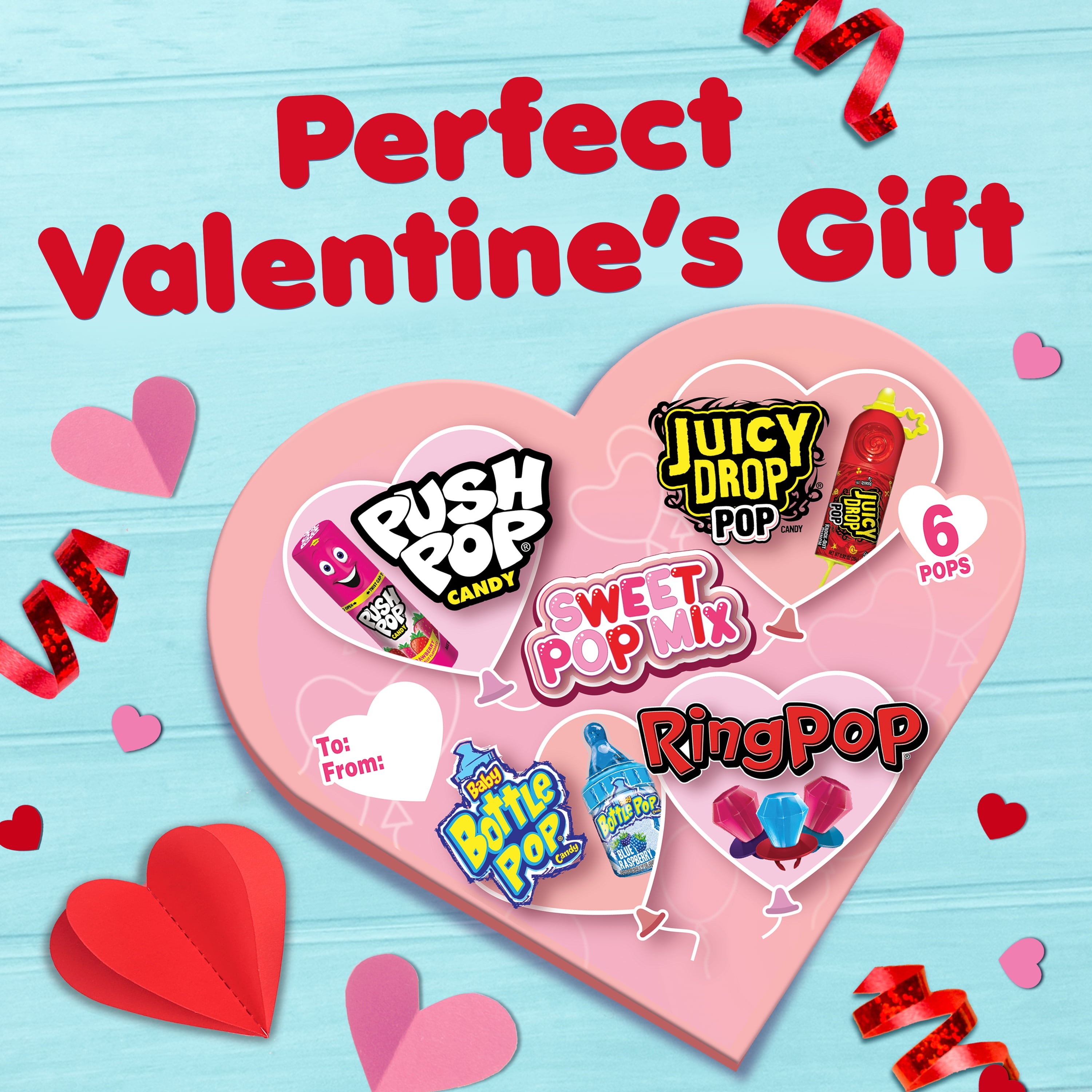 Bazooka Candy Brands Valentine's Day Kids' Variety Pack, Sweet Pop