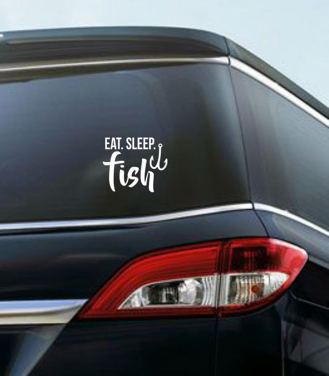 Eat Sleep Fish Fishing Funny Car/Window JDM VW EURO Vinyl Decal Sticker 