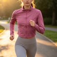 thumbnail image 6 of Women's Running Jacket Long Sleeve Zip Up Slim Sports Jacket UPF 50+ Lightweight Training Jacket Yoga Gym Fitness Tops with Thumb Hole Soft Lightweight Jacket Daily Travel Outfits, 6 of 9