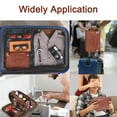 thumbnail image 3 of Men Toiletry Bag Travel Essentials Shaving Dopp Kit Water-resistant Hanging Bathroom Shower Toiletries Organizer PU Leather Case for Accessories Cosmetic Brown, 3 of 10
