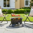 thumbnail image 7 of Breezz 20 Inch Propane Fire Pit with Grill, 60000 BTU Smokeless Gas Firepit for Outside Patio,with Foldable Cooking Grate & 7 lbs Lava Rocks, Adjustable Flame, Outdoor Camping BBQ, 7 of 7