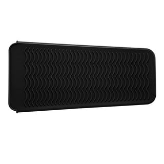 Vincent Heat Resistant Silicone Tool Mat For Styling and Barber Station |  For Curling Irons, Flat Irons, Hot Styling Tools (Black)