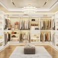 thumbnail image 7 of Homieasy Closet system with 2 wooden drawers, 6 hanging rods and corner tower, corner closet system with hanging, L-shaped walk-in wardrobe organizer, 2000+ lbs capacity, set of 3, White, 7 of 7