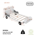 thumbnail image 4 of Bellemave Twin Size Race Car-Shaped Platform Bed with Storage Shelf Fun Car Bed Frame with Storage Headboard and Footboard Wooden Low Bed Frame for Kids, Boys, No Box Spring Needed, (Twin, White Car), 4 of 11