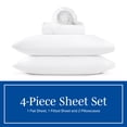 thumbnail image 6 of Wamsutta 1846 4-Piece 650 Thread Count Bright White Egyptian Giza Cotton Sateen Bed Sheets, Queen-Deep Pocket, 6 of 10