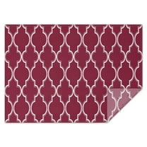 Burgundy Geometric Quatrefoil Pattern Rectangle Tablecloth 60"x84",Waterproof Polyester Rectangle Table Cloth, Wipeable Spillproof Polyester Tablecloth for Dining, Camping, Indoor and Outdoor
