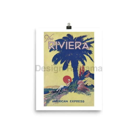 The Rivera France 1933 from American Express. Unframed Vintage Travel Poster