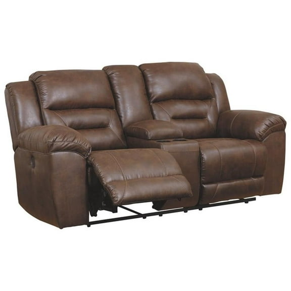 Signature Design by Ashley Stoneland Power Reclining Loveseat in Chocolate