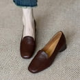 thumbnail image 4 of Women Square Toe Loafers Soft Sole Low Heel Slip On Work Dress Shoes, 4 of 6