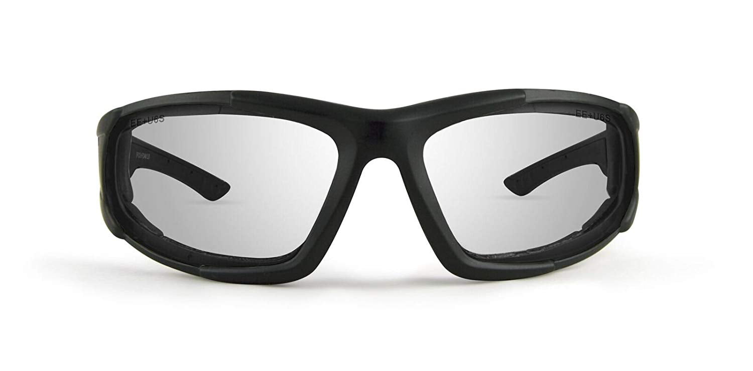 New Epoch Eyewear Foam2 Padded Sport Motorcycle Black Frame Sunglasses 