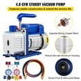 thumbnail image 3 of VEVOR Suction Pump 4.8CFM 1/4 HP Single Stage for HVAC A/C Cooling Systems, 5PA Ultimate Vacuum, Manifold Gauge Kit R410A R134A R22, Includes 4-Way Gauge & Hose, 3 of 9