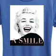 thumbnail image 3 of Marilyn Monroe - Smile is the Best Makeup - Women's Short Sleeve Graphic T-Shirt, 3 of 5