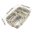 thumbnail image 5 of Stainless Steel Bento Box Lunch Container with Lid, 3 Separate Compartment, BPA-free Drop-proof Food Grade Dishwasher Safe Reusable Container for Meal Prep Home Travel Office Adults, 5 of 6