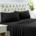 thumbnail image 2 of 500 Thread Count 100% Egyptian Cotton Sleeper Sofa Bed Sheet Set Solid Twin Size (36" x 72" x 5") with 4 -PCS Fitted Straps Color Black, 2 of 6