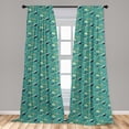 thumbnail image 5 of Ambesonne Turtle Curtains, Ocean and Colorful Animals, Pair of 28"x84", Multicolor, 5 of 5