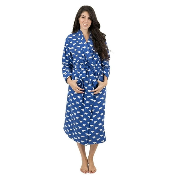 Leveret Womens Robe Flannel Robe Christmas Robe Polar Bear Size X-Large