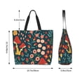 thumbnail image 5 of Pofeuu Berries and Flowers Print Reusable Grocery Bags - Washable, Foldable, Packable Tote, Large Handles, Heavy Duty, Zippered Top Pouch, 5 of 8