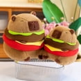 thumbnail image 2 of Kawaii Cute Hamburg Capybara Plush Toy Fluffty Plushie Doll Simulation Capibara Cute Stuffed Animals Soft Plush Gift Kid Toys, 2 of 13